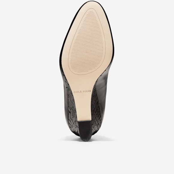 Cole Haan Marit Geo Wedge Heel Pump Black Leather - Picture 4 of 16